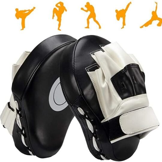 curved kick pads black and white for martial arts training